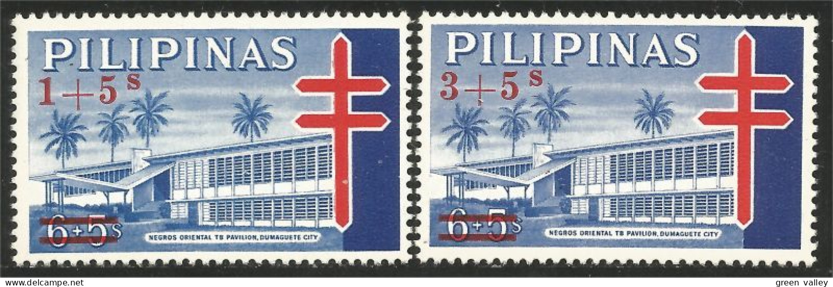 730 Philippines 1959 Quezon Institute Surcharge MH * Neuf CH (PHI-13) - Medizin