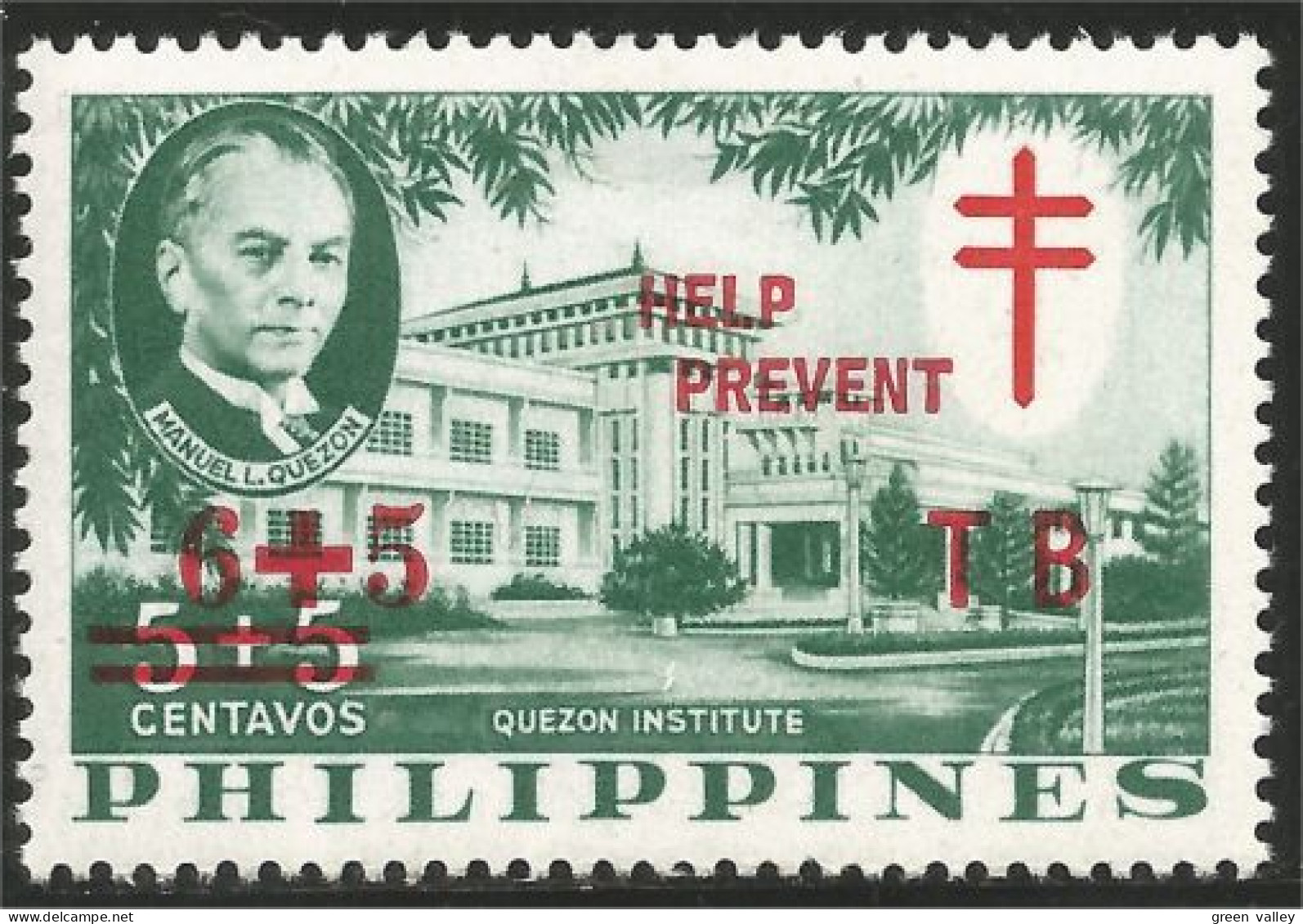 730 Philippines 1960 Quezon Institute Surcharge Tuberculosis Tuberculose MH * Neuf CH (PHI-11) - Medizin