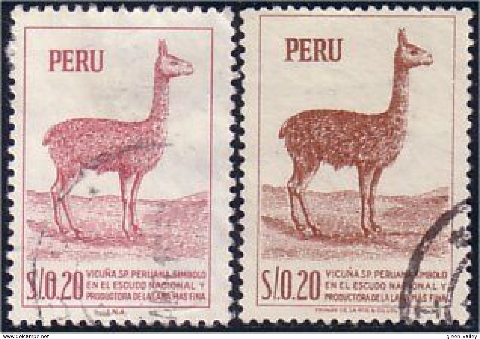 728 Peru Lamas 2 Couleurs (PER-4) - Pérou