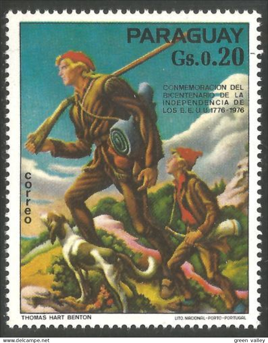 722 Paraguay Bicentenary USA Chasse Hunt Jagd Chien Perro Dog Hund Cano MNH ** Neuf SC (PAR-148) - Dogs