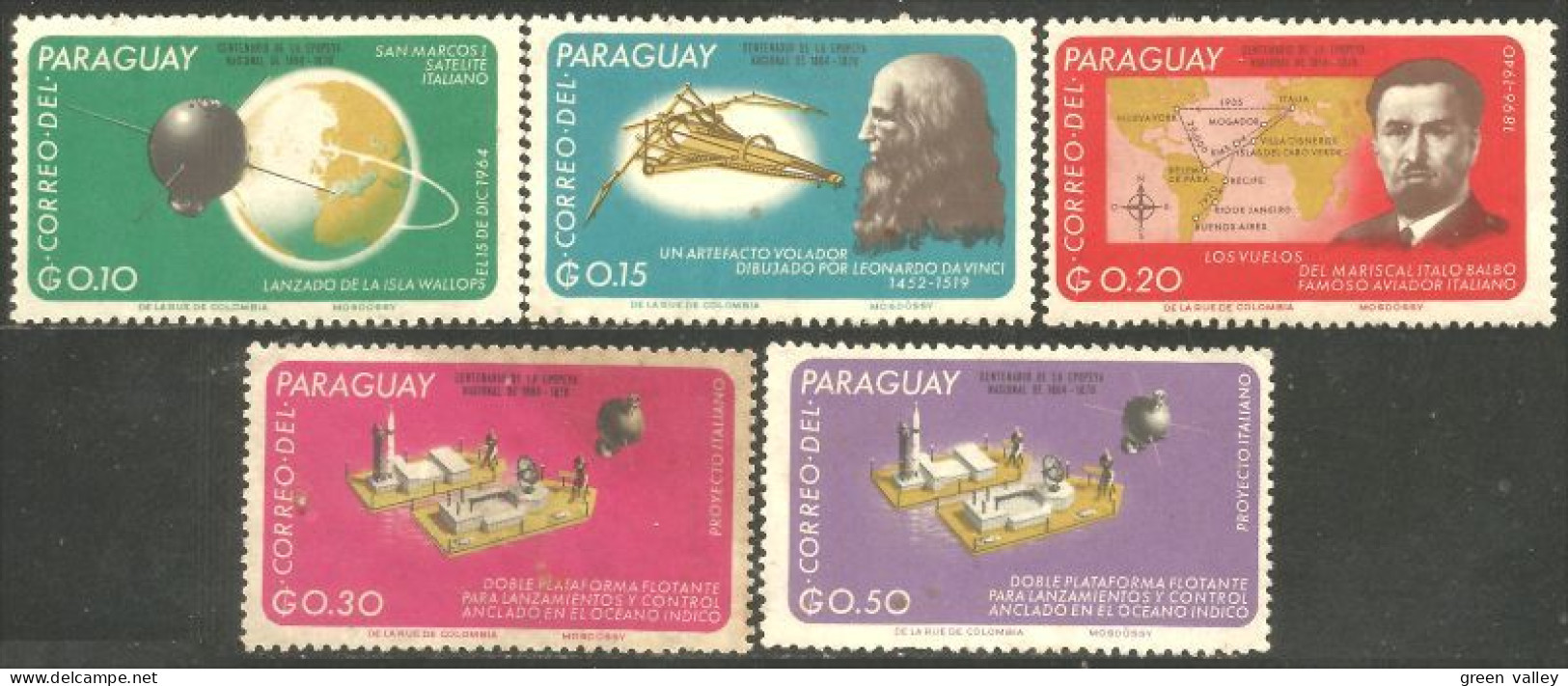 722 Paraguay Italian Leonardo Léonard Vinci Italo Balbo (4) MNH ** Neuf SC / (1) No Gum (PAR-153) - Other & Unclassified