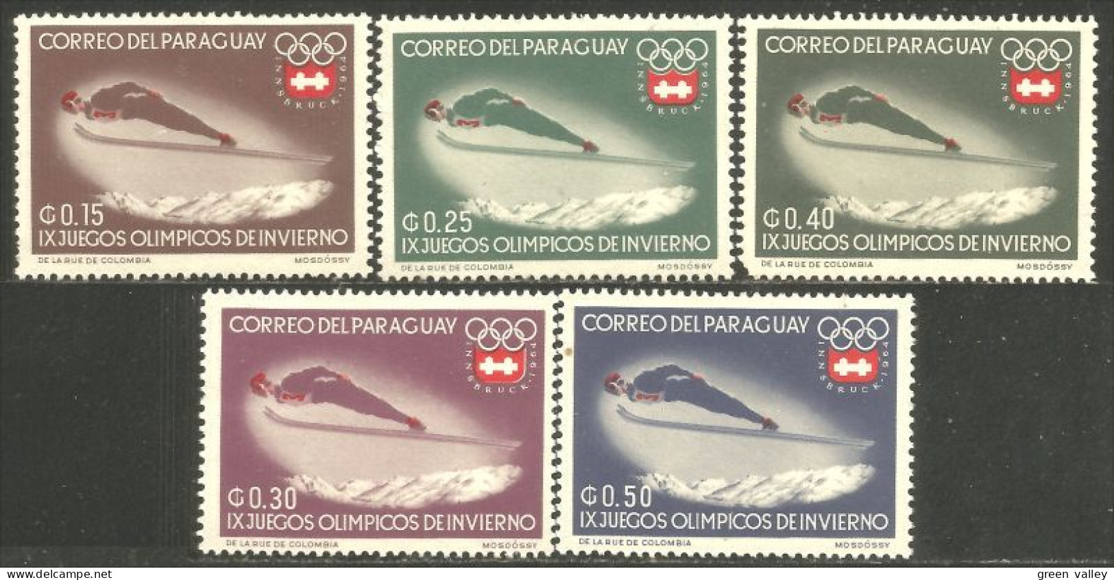 722 Paraguay Saut Ski Jump Winter Olympics Olympiques Hiver MH * Neuf (PAR-152) - Otros & Sin Clasificación