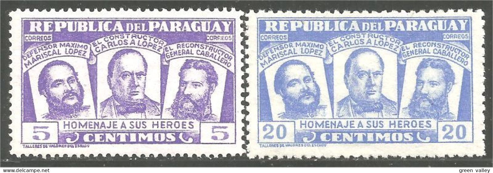 722 Paraguay Hammage Heros Heroes MH * Neuf CH (PAR-135) - Paraguay