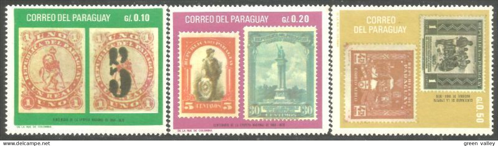 722 Paraguay Timbre Sur Timbre Stamp On Stamp MH * Neuf CH (PAR-124) - Briefmarken Auf Briefmarken