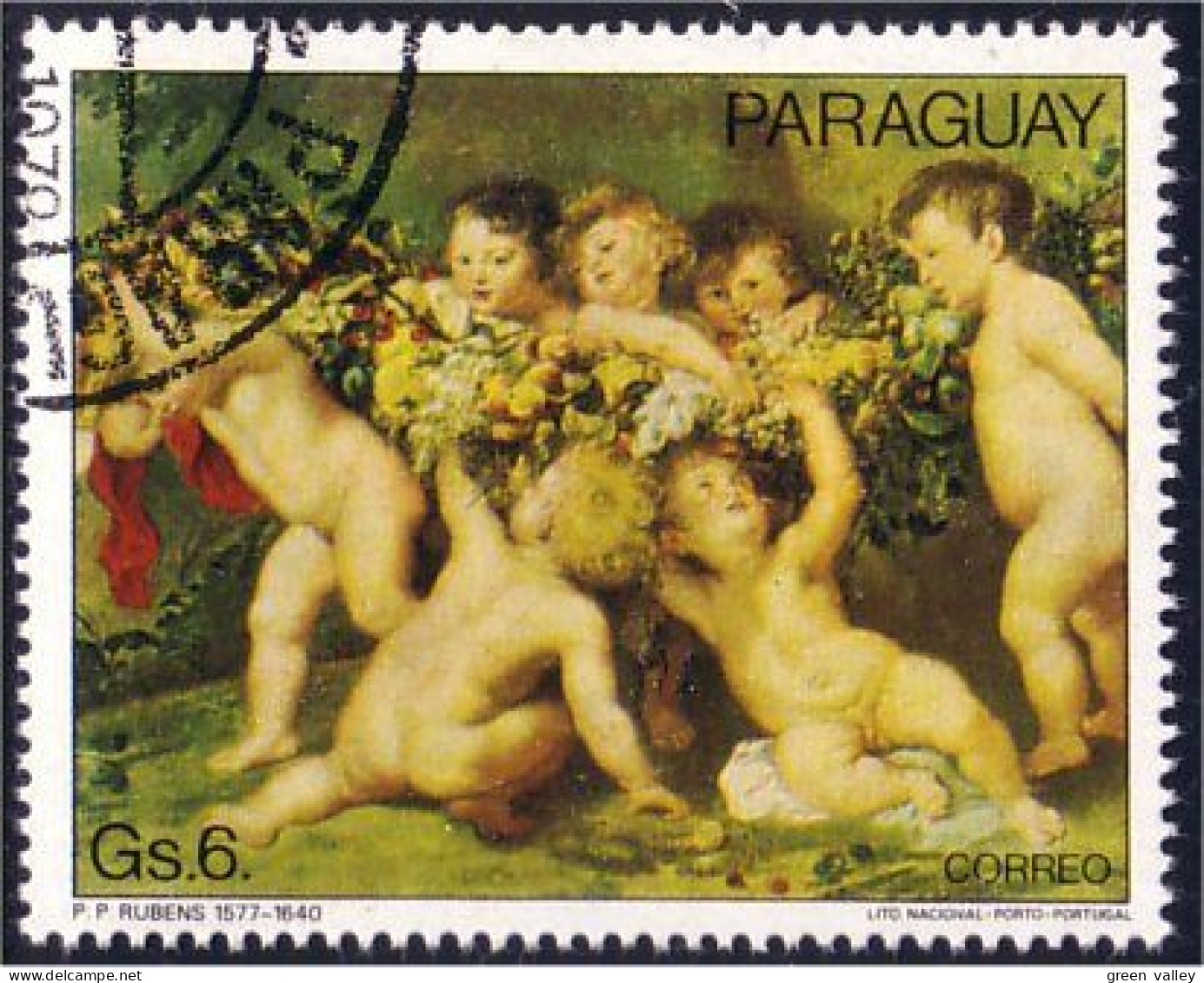 722 Paraguay Tableau Nu Rubens Nude Painting (PAR-29) - Desnudos