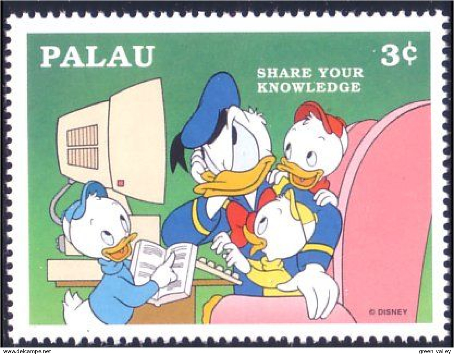 718 Palau Disney Education Reading Lecture Book Livre Donald MNH ** Neuf SC (PAL-14c) - Sonstige & Ohne Zuordnung