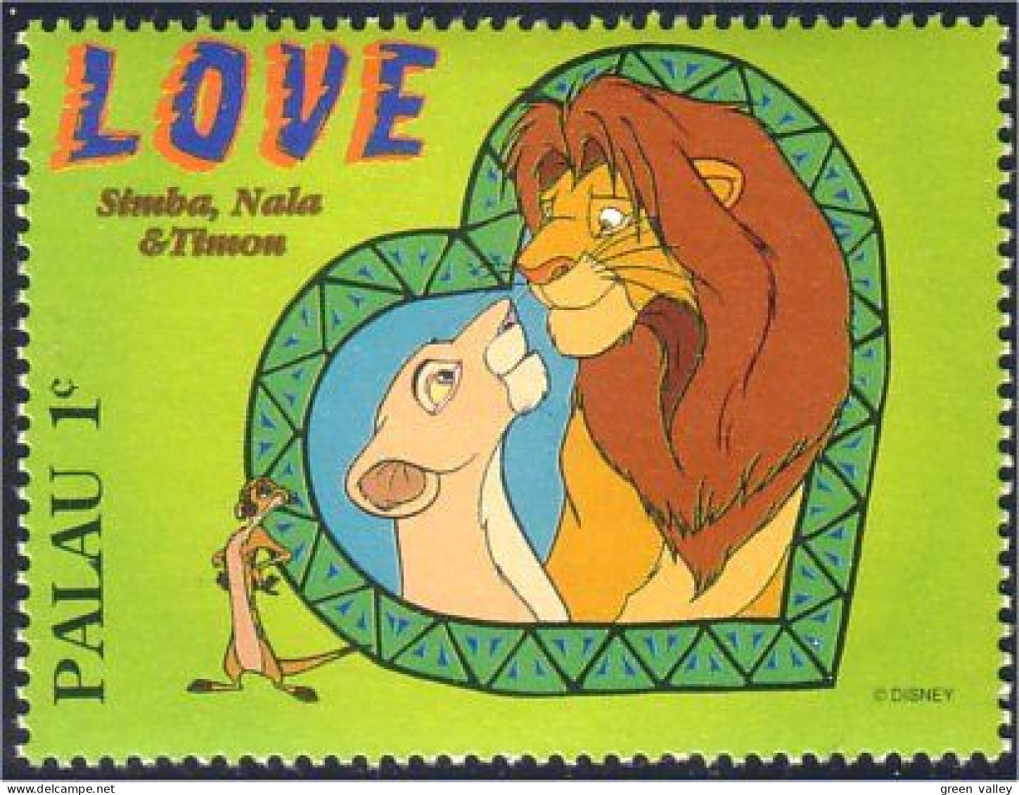 718 Palau Disney Lion Lionness Lionne No Gum Sans Gomme (PAL-6ngb) - Big Cats (cats Of Prey)