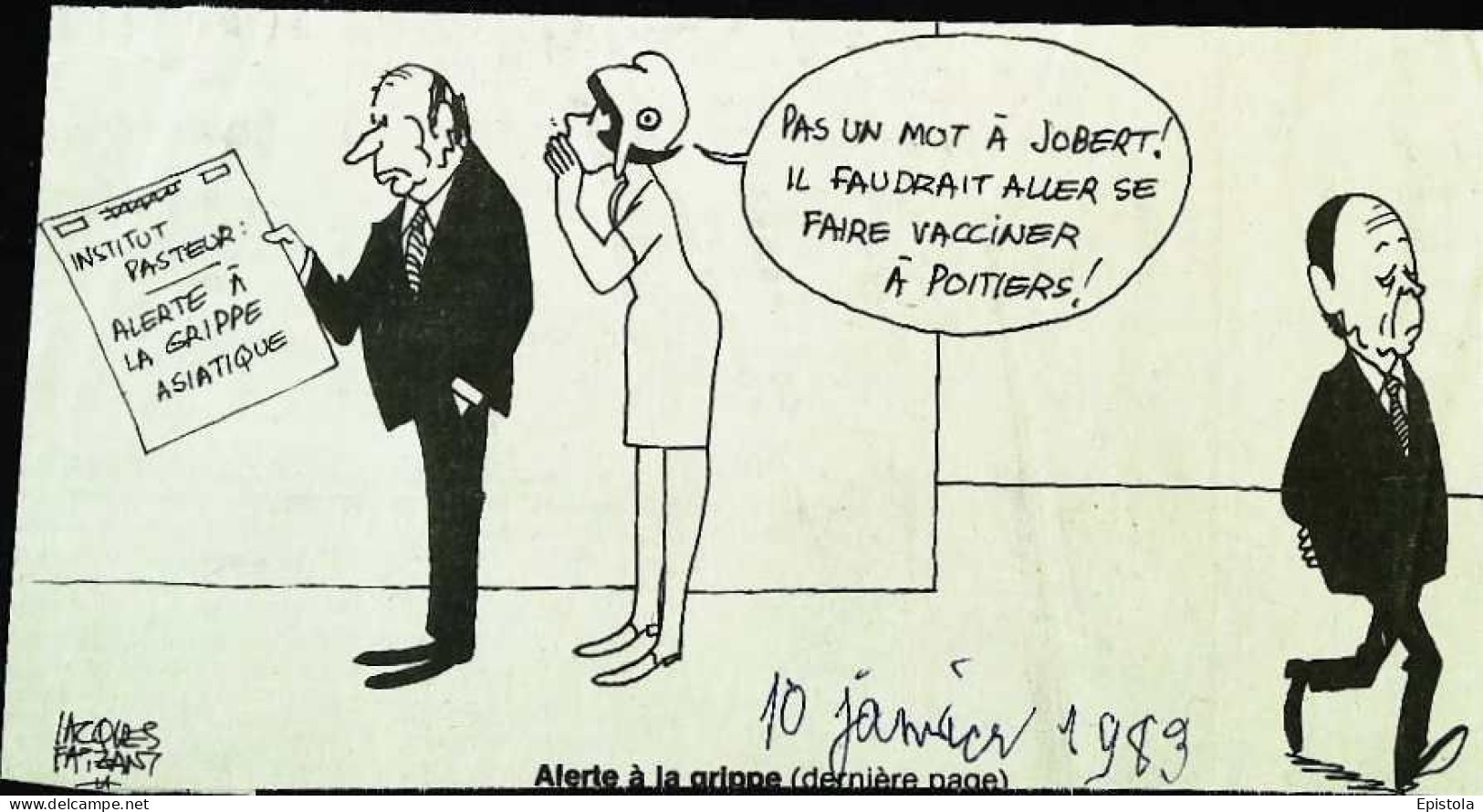 ► Coupure De Presse   Le Figaro Jacques Faisant 1983  Marianne Mitterrand Joxe Institut Pasteur Grippe Asiatique Vaccina - Desde 1950