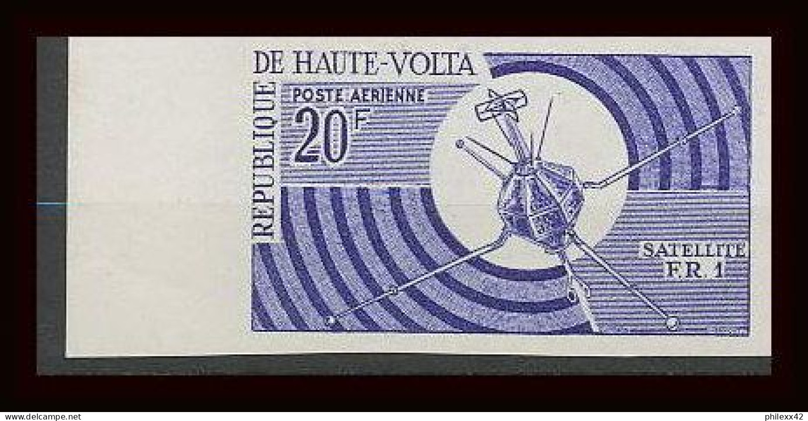 766b/ Espace (space) ** MNH Haute-Volta N° 37 Satellite Fr-1 Essai (proof) Non Dentelé Imperf - Alto Volta (1958-1984)