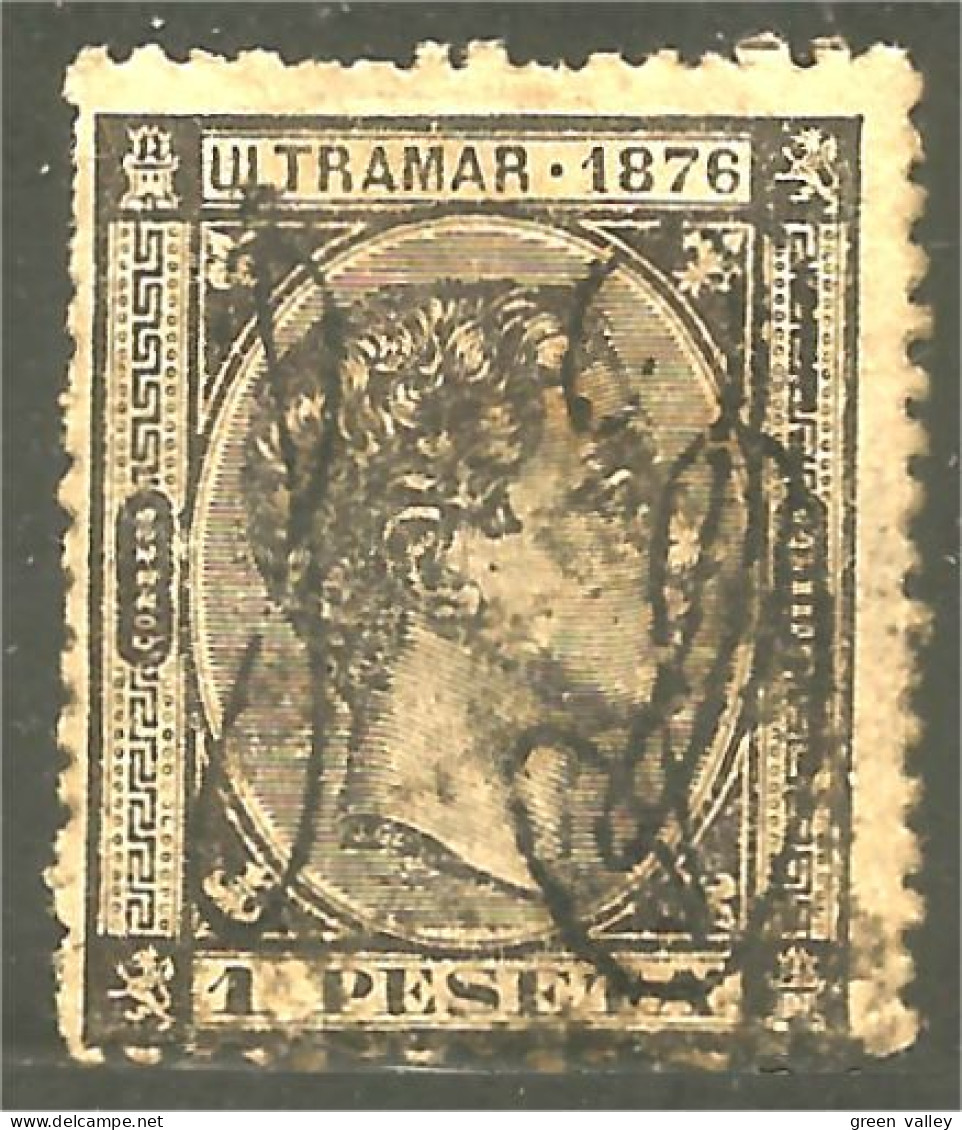 748 Puerto-Rico 1876 UNA PESETA Noir Black Type C (PUE-3) - Porto Rico