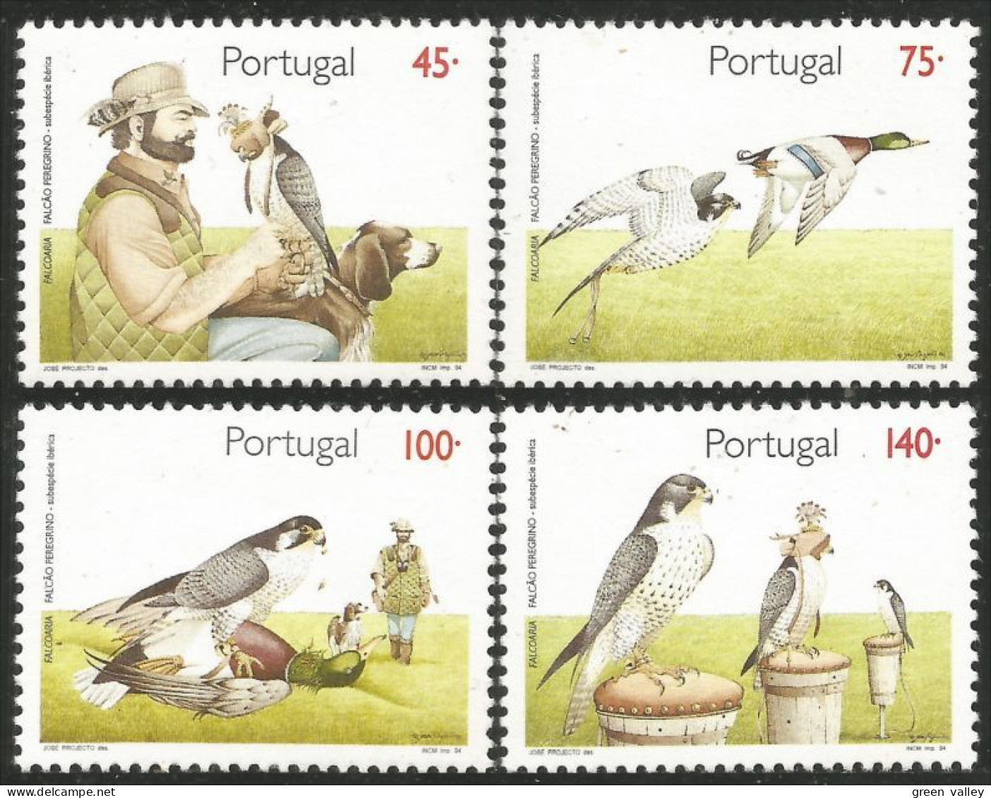 742 Portugal 1994 Fauconnerie Faucon Falcon Falk MNH ** Neuf SC (POR-174) - Águilas & Aves De Presa