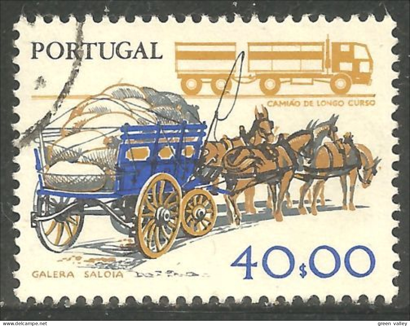 742 Portugal 1978 Diligence Coach Cheval Horse Pferd Caballo Cavallo Paard (POR-167) - Cavalli