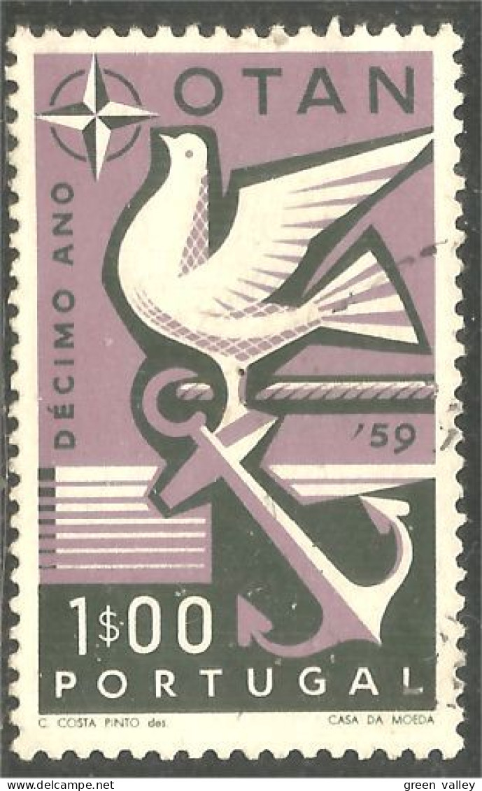 742 Portugal 1960 OTAN NATO Colombre Dove Ancre Anchor Bateau Ship (POR-159) - Militares