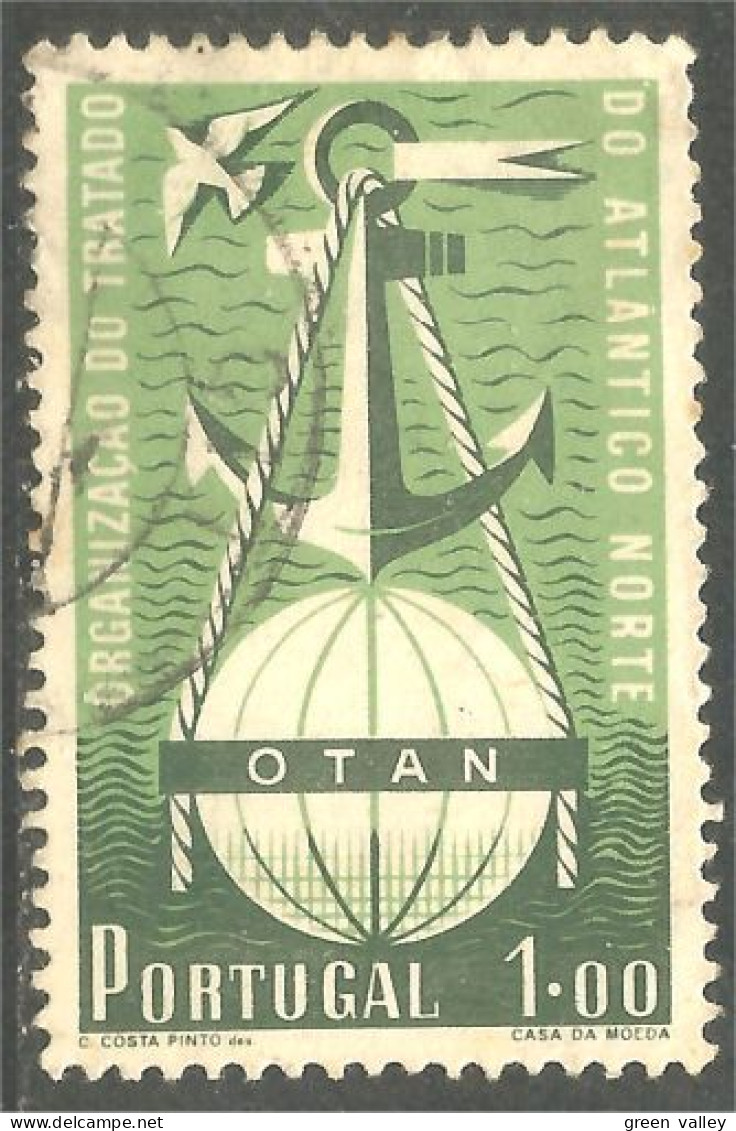 742 Portugal 1952 OTAN NATO Colombe Dove Ancre Anchor Bateau Ship (POR-152) - Militares