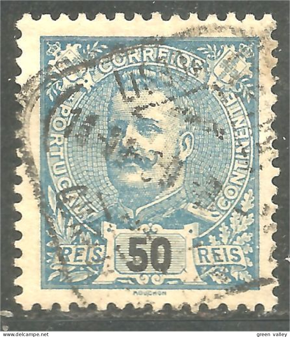 742 Portugal 1895 King Carlos 50r Bleu Blue (POR-148) - Usado