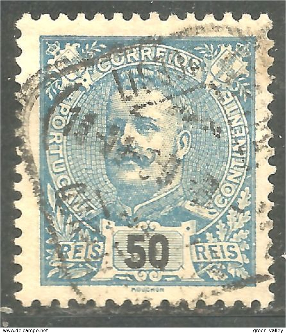 742 Portugal 1895 King Carlos 50r Bleu Blue (POR-148) - Used Stamps