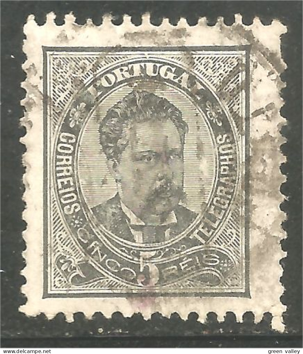 742 Portugal 1883 King Luiz 5r Black Noir (POR-144) - Oblitérés