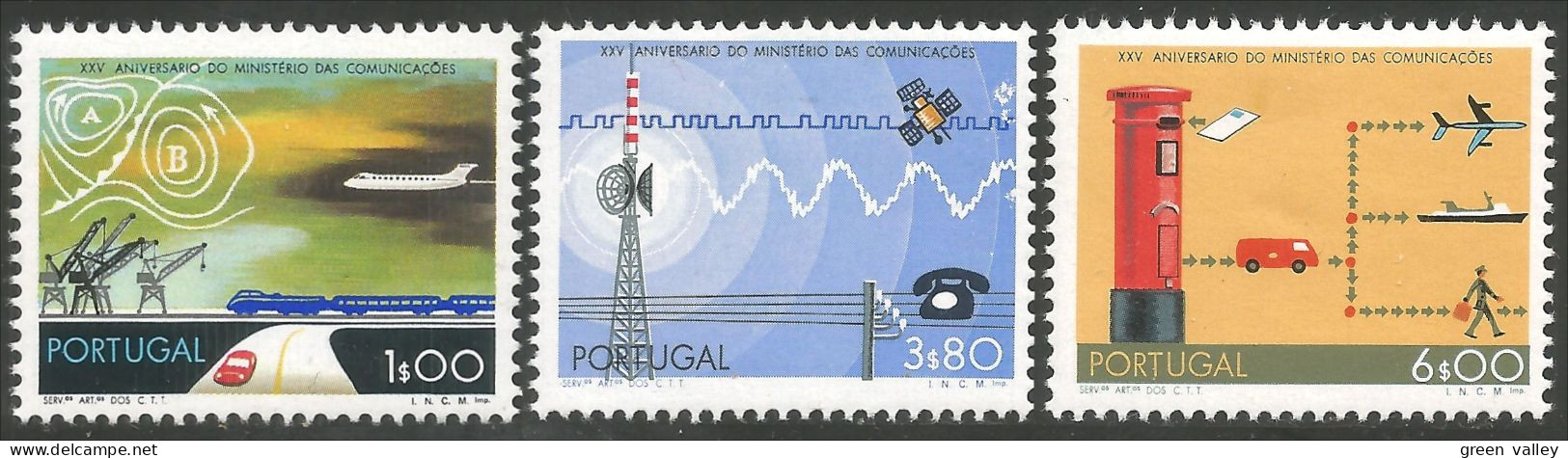 742 Portugal Avion Airplane Train Mailbox Bateau Ship Communications MH * Neuf CH (POR-128) - Telecom