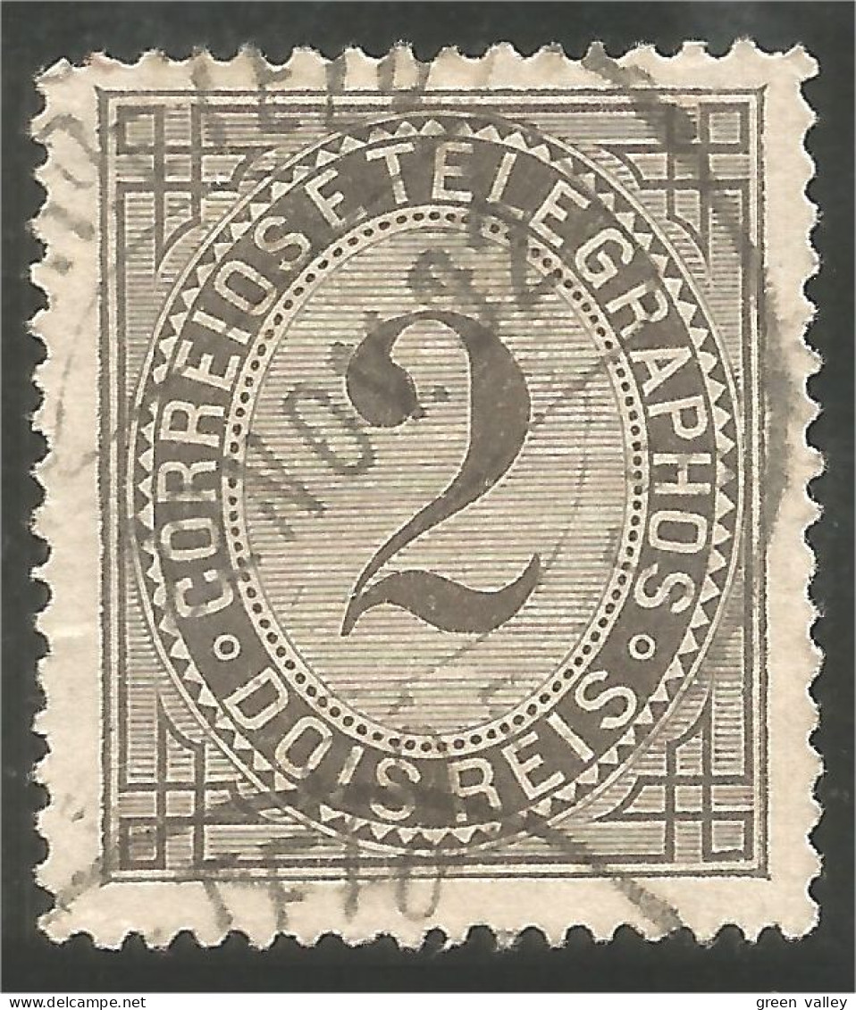 742 Portugal 1884 2r Noir Black (POR-122) - Oblitérés