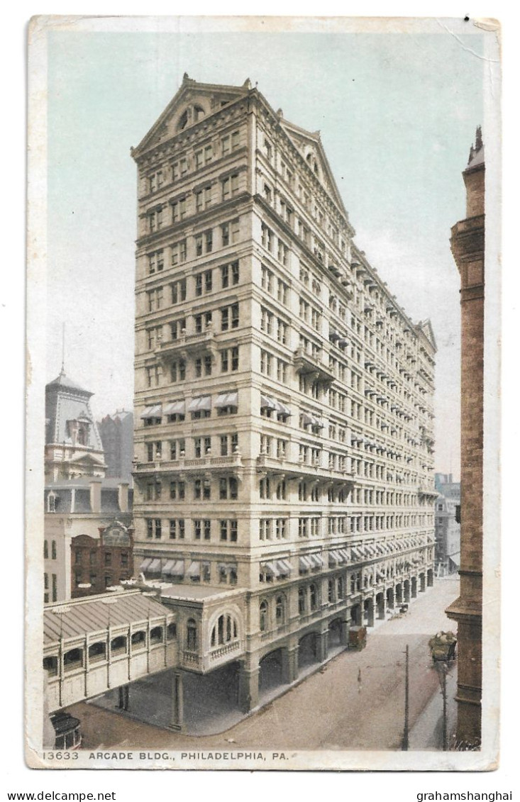 Postcard USA PA Pennsylvania Philadelphia Arcade Building Posted 1912 - Philadelphia