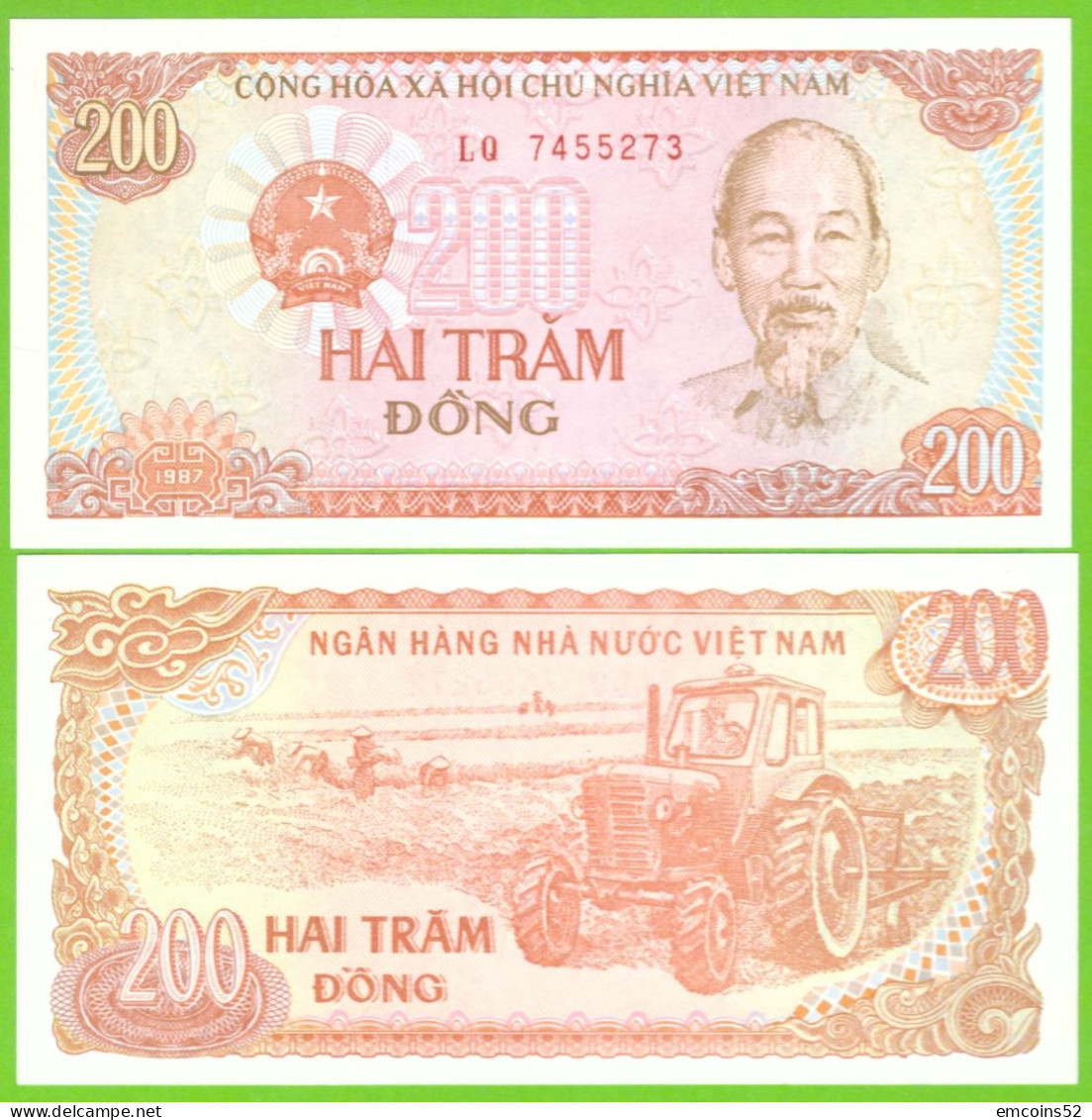 VIETNAM 200 DONG 1987 P-100c UNC - Viêt-Nam