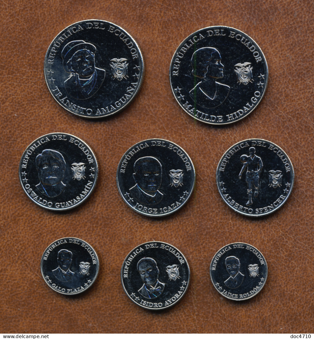 Ecuador 5-50 Centavos 2023, Historical Figures, Set 8, KM#New, Unc - Equateur