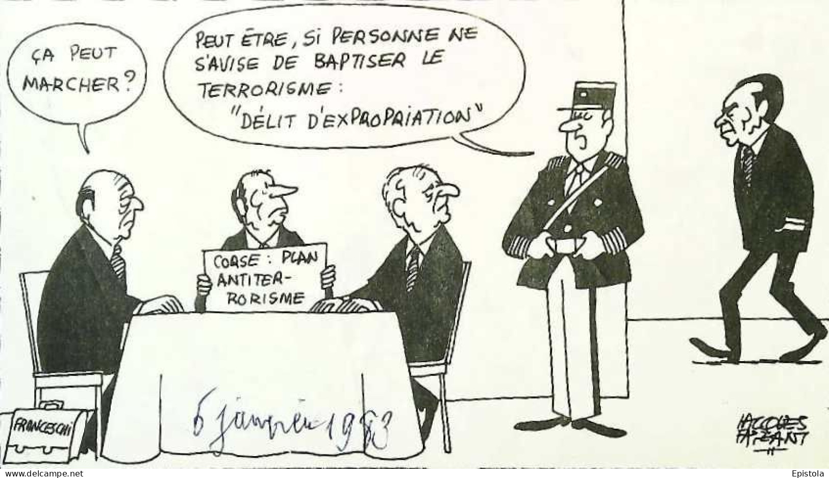 ► Coupure De Presse   Le Figaro Jacques Faisant 1983  Mitterrand Police Corse Plan Antiterrorisme - Desde 1950