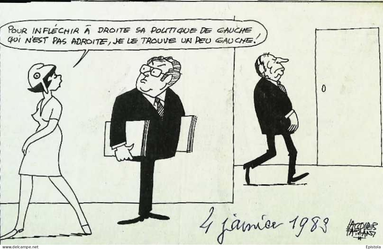 ► Coupure De Presse   Le Figaro Jacques Faisant 1983  Marchais Mauroy Marianne Il Est Gauche - Desde 1950