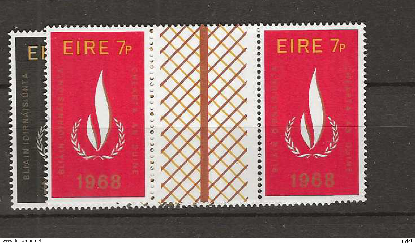 1968 MNH Ireland Mi 226-27 Gutter Pairs Unfolded - Ungebraucht