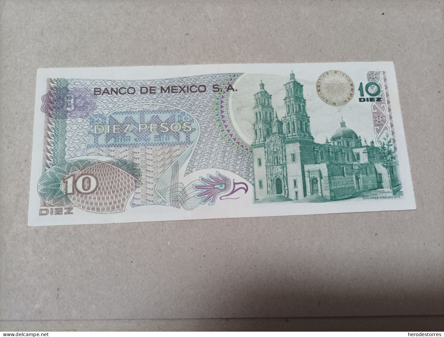 Billete México 10 Pesos, Año 1977, Serie A - México