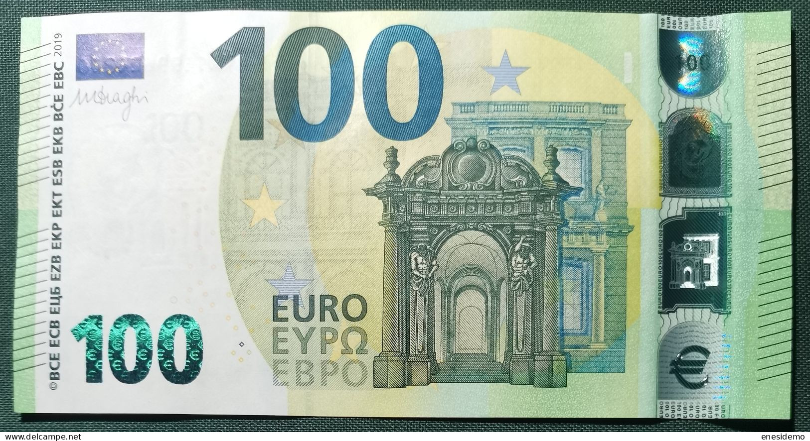 100 EURO SPAIN 2019  DRAGHI V002D1 VA SC UNCIRCULATED  PERFECT - 100 Euro