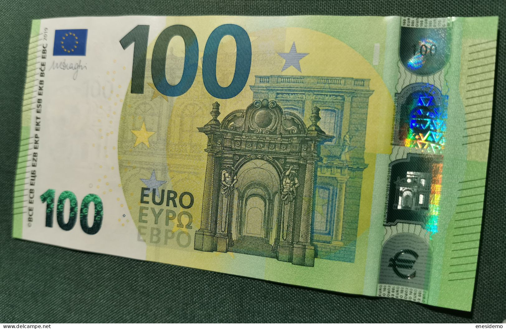 100 EURO SPAIN 2019  DRAGHI V002D1 VA SC UNCIRCULATED  PERFECT