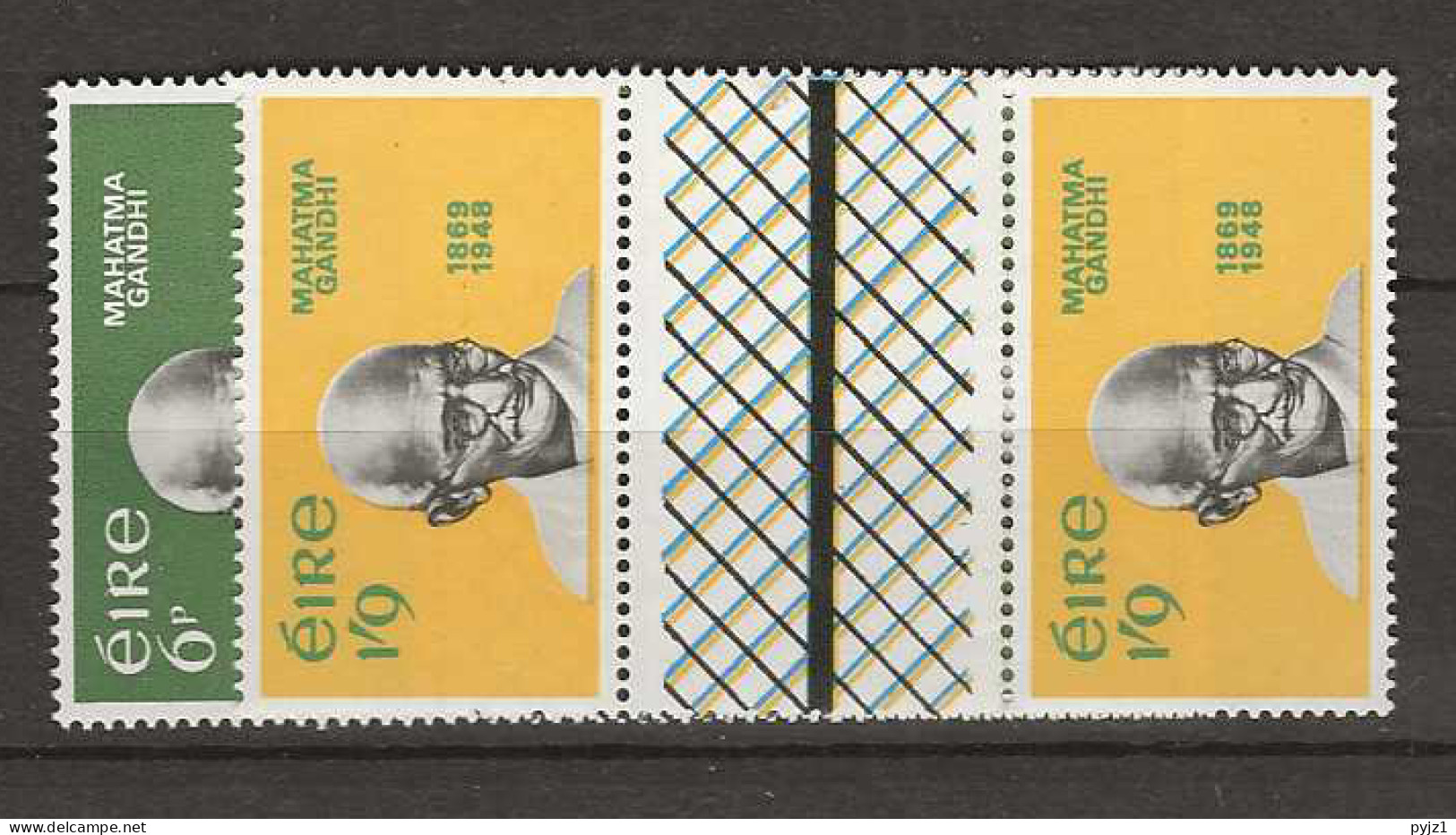1969 MNH Ireland Mi 235-36 Gutter Pairs Folded - Unused Stamps