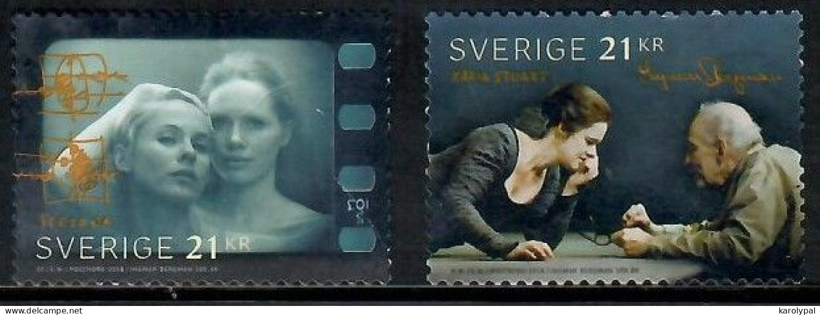 Sweden, 2018, Used,         100th Anniv. Of The Birth Of Ingmar Bergman , Mi. Nr. 3232-3 - Usados