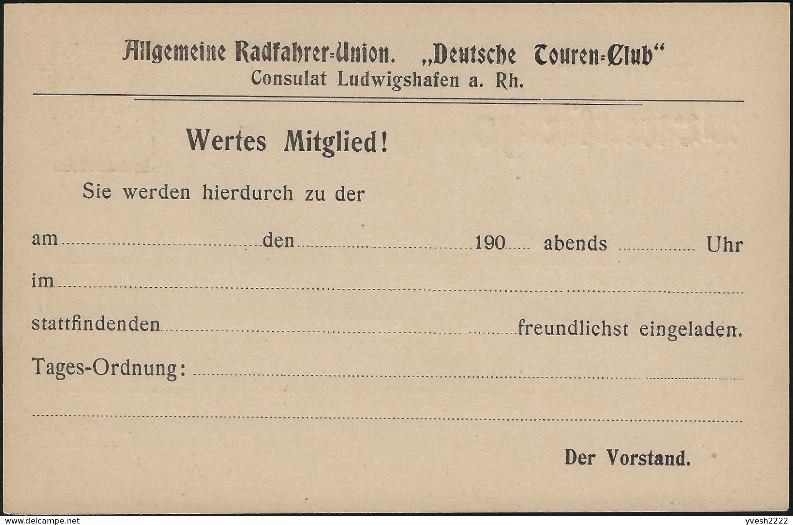 Bavière 1906. Entier Postal Timbré Sur Commande. Union Des Cyclistes De Ludwigshafen - Cycling