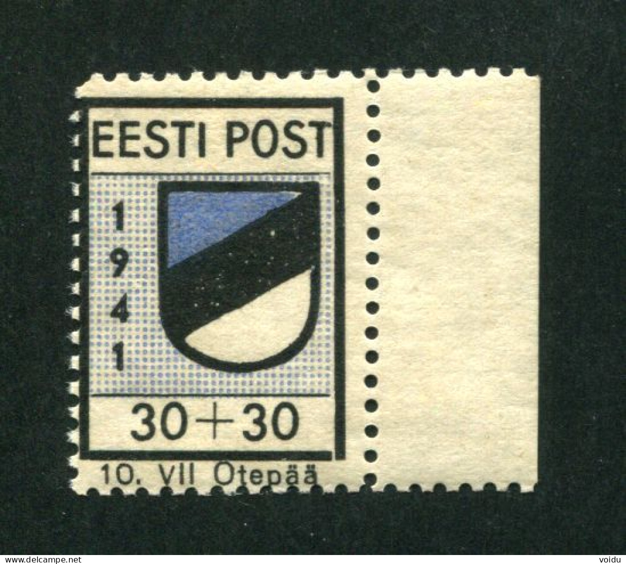 ESTONIA. Estland  1941 Otepää,Odenpäh Mi 2 A II, MNH**  Signed - Estonie