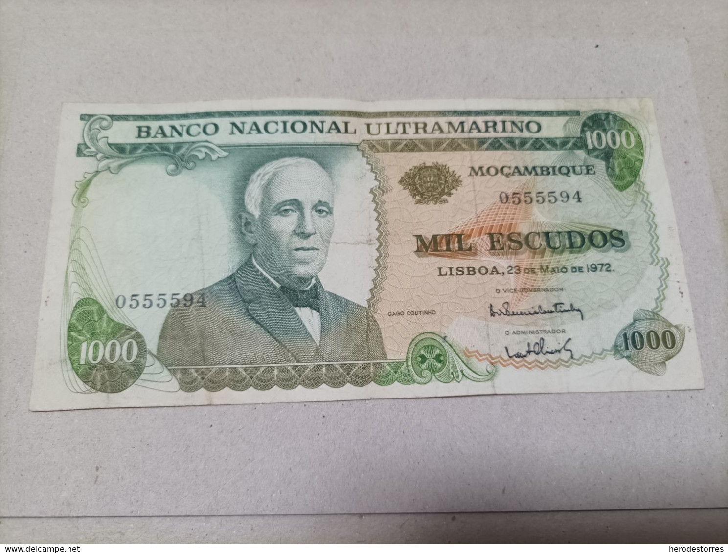 Billete Mozambique(Portugal),1000 Escudos Sin Resello, Año 1972 - Mozambique