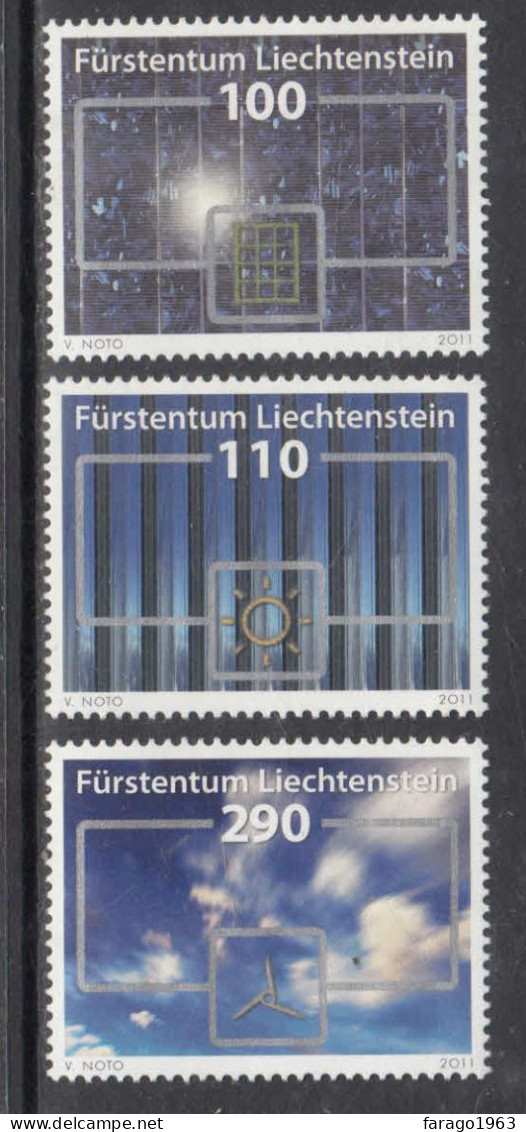 2011 Liechtenstein Renewable Energy Wind Solar  Complete Set Of 3  MNH @ BELOW FACE VALUE - Ongebruikt