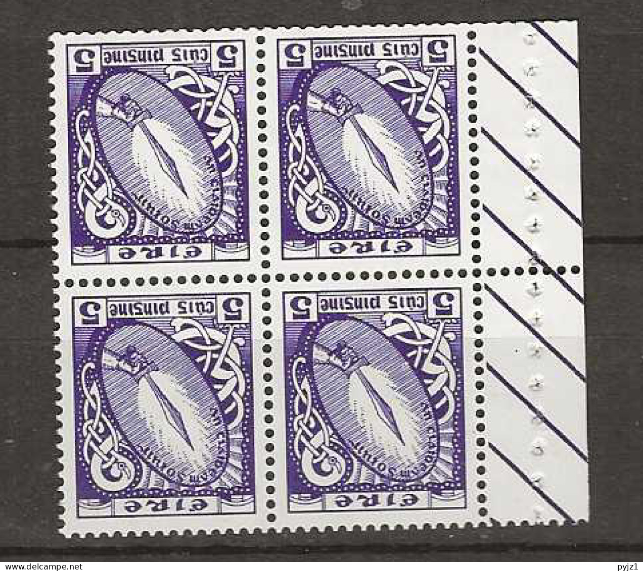 1967 MNH Ireland Mi 78-D-II-Z Inverted Watermark From Booklet - Ongebruikt