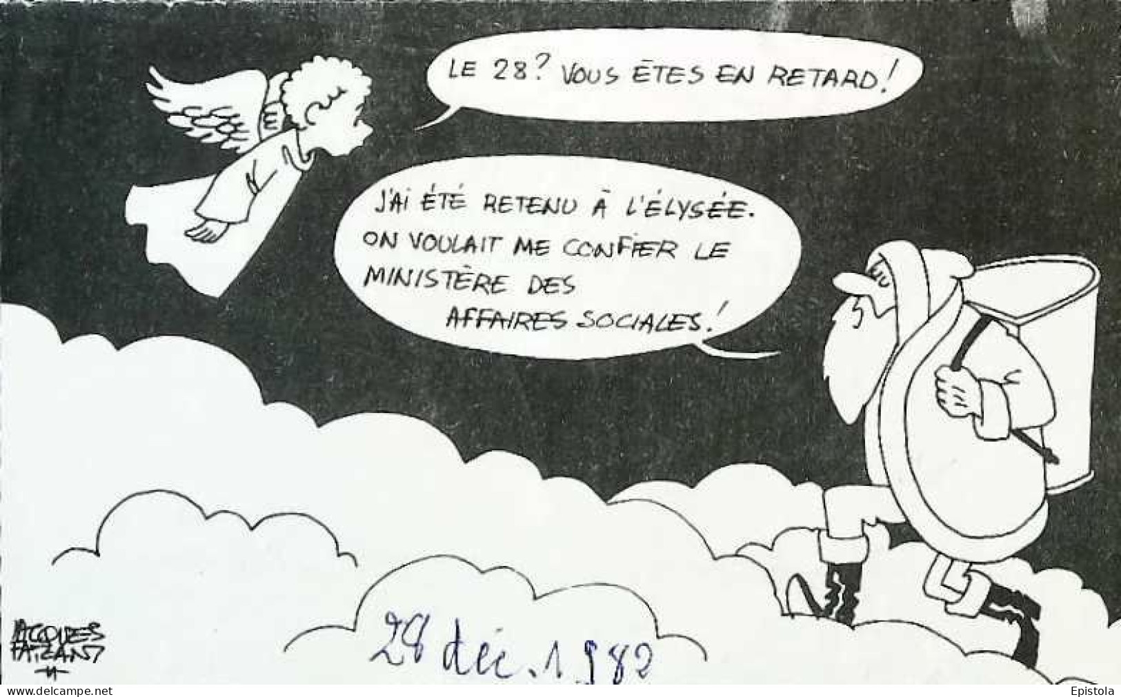 ► Coupure De Presse   Le Figaro Jacques Faisant 1982 Père Noel Ange Retenu à L'Elysée Ministère Affaires Sociales - Desde 1950