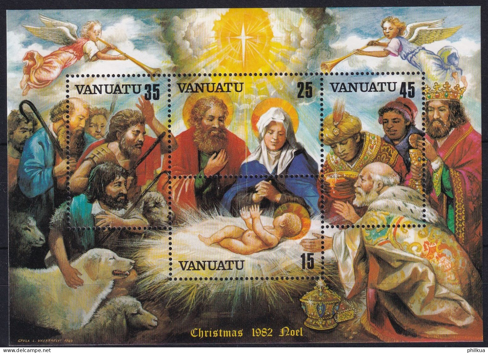 MiNr. 640 - 643 (Block 3) Vanuatu 1982, 15. Nov. Weihnachten - Postfrisch/**/MNH - Vanuatu (1980-...)