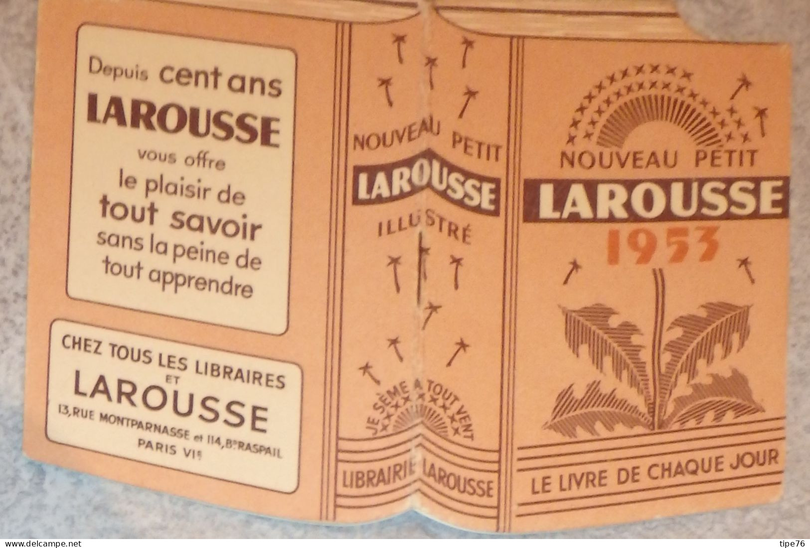 Petit Calendrier  De Poche 1953 Nouveau Petit Larousse Illustré Rue Montparnasse Bd Raspail Paris - Tamaño Pequeño : 1941-60