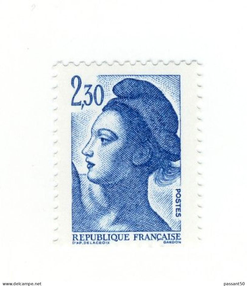 Liberté 2fr30 Bleu YT 2189a Sans Phospho. Rare, Voir Le Scan. Cote YT : 30 €, Maury N° 2194b : 40 €. - Neufs