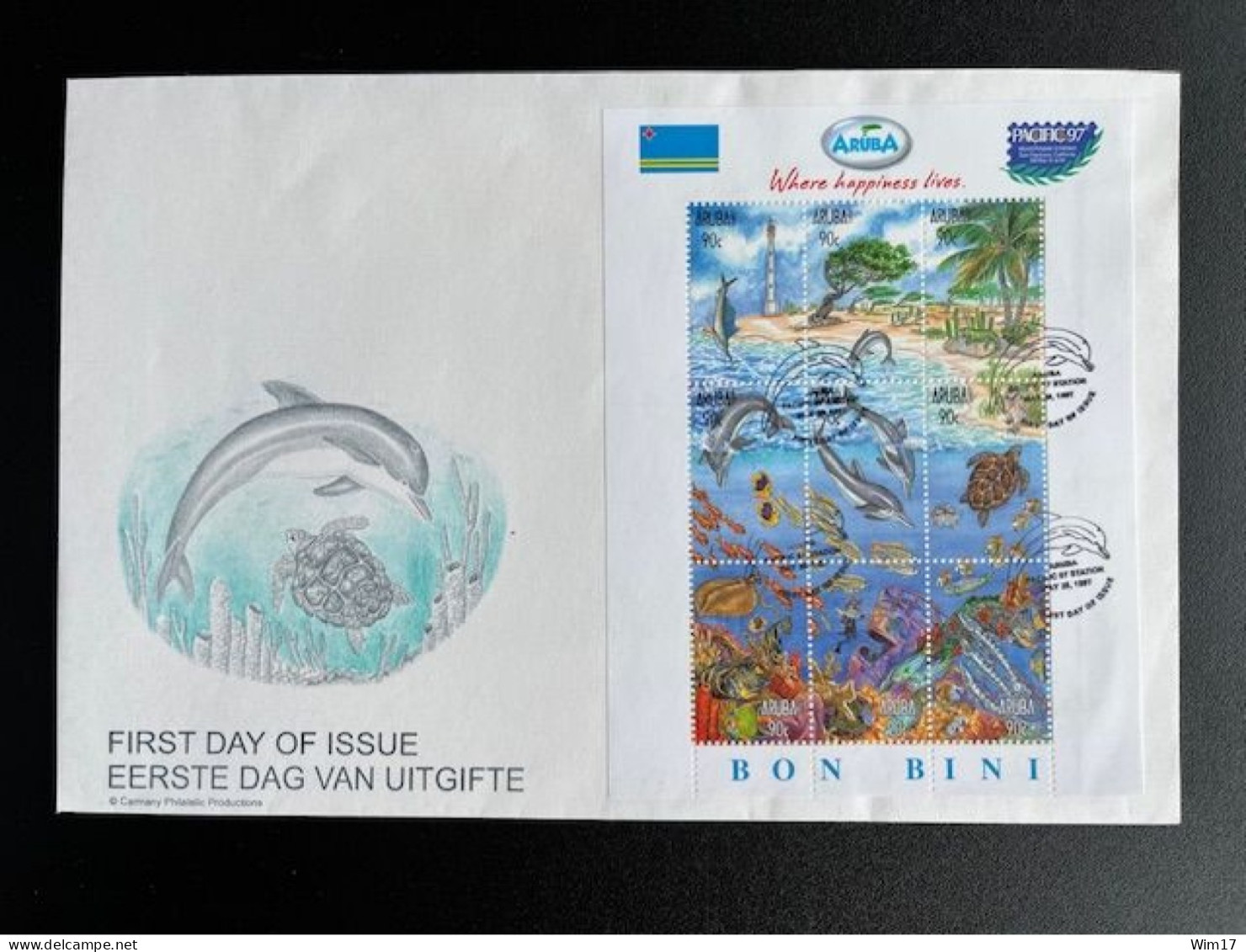 DUTCH ANTILLES ARUBA 1997 FDC MARINE LIFE 29-05-1997 NEDERLANDSE ANTILLEN - Niederländische Antillen, Curaçao, Aruba