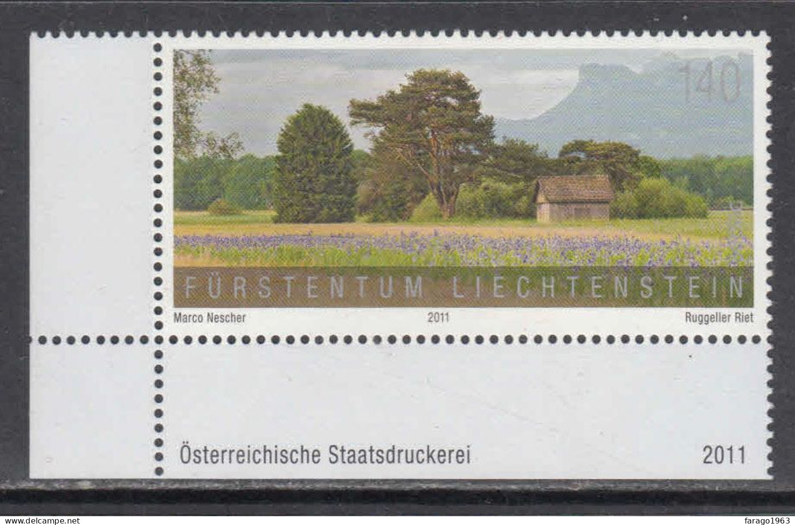 2011 Liechtenstein Ruggell Marsh Complete Set Of 1  MNH @ BELOW FACE VALUE - Ongebruikt