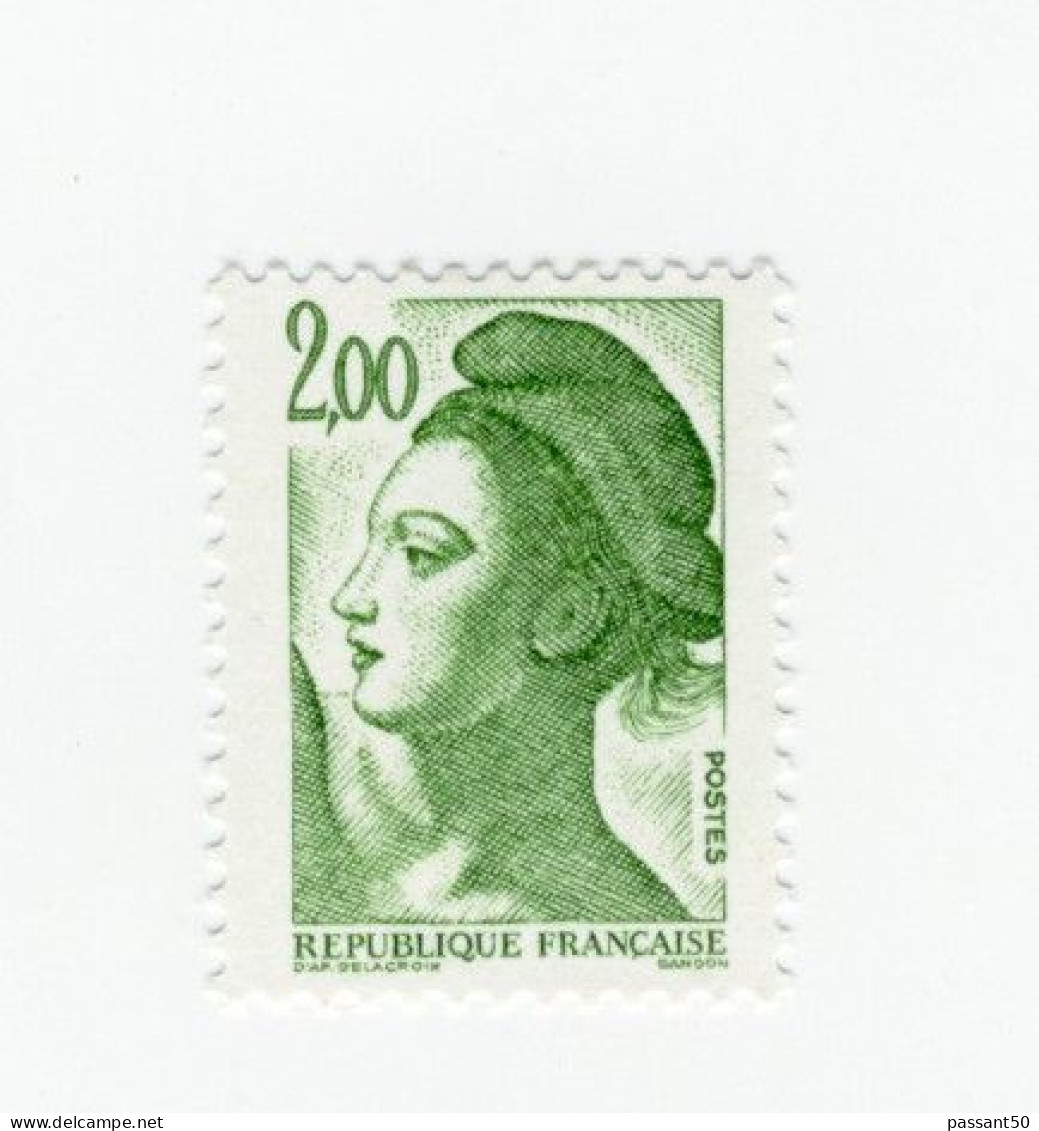 Liberté 2fr Vert YT 2484a Sans Phospho. Rare,  Voir Le Scan. CoteYT : 50 €, Maury N° 2488d : 55 €. - Neufs