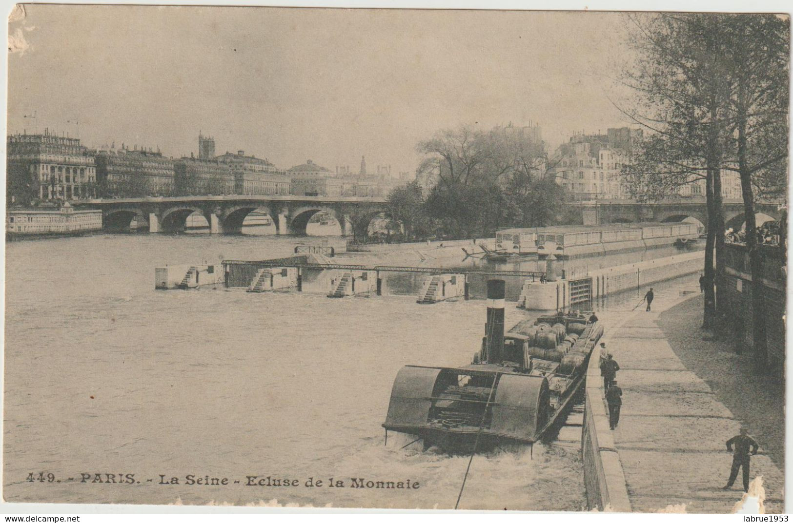 Paris La Seine -Ecluse De La Monnaie -  (G.2047) - La Seine Et Ses Bords