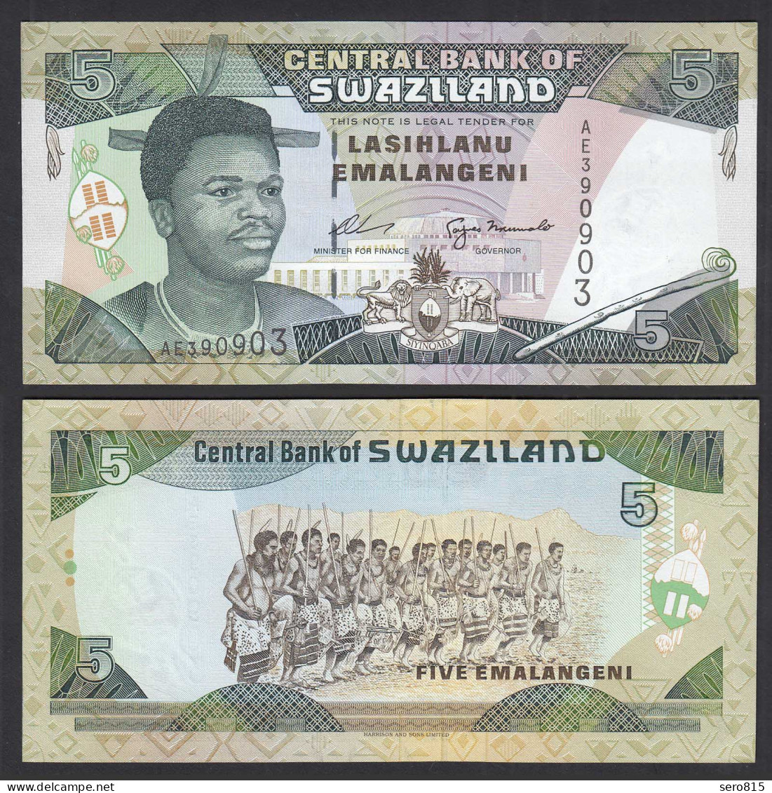 Swasiland - Swaziland 5 Emalangeni (1995) Pick 23a UNC (1) Sig. 7A   (31963 - Otros – Africa