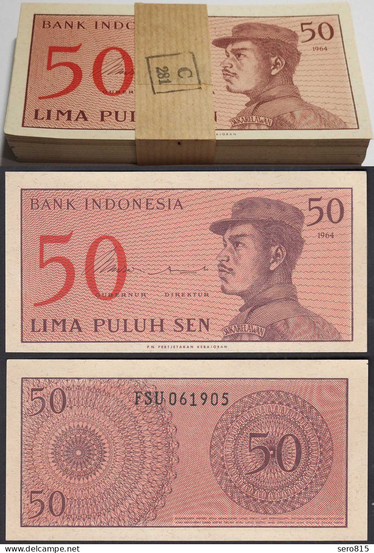 Indonesien - Indonesia Bundle 100 Stück 50 Sen 1964 Pick 94 UNC   (90148   - Autres - Asie