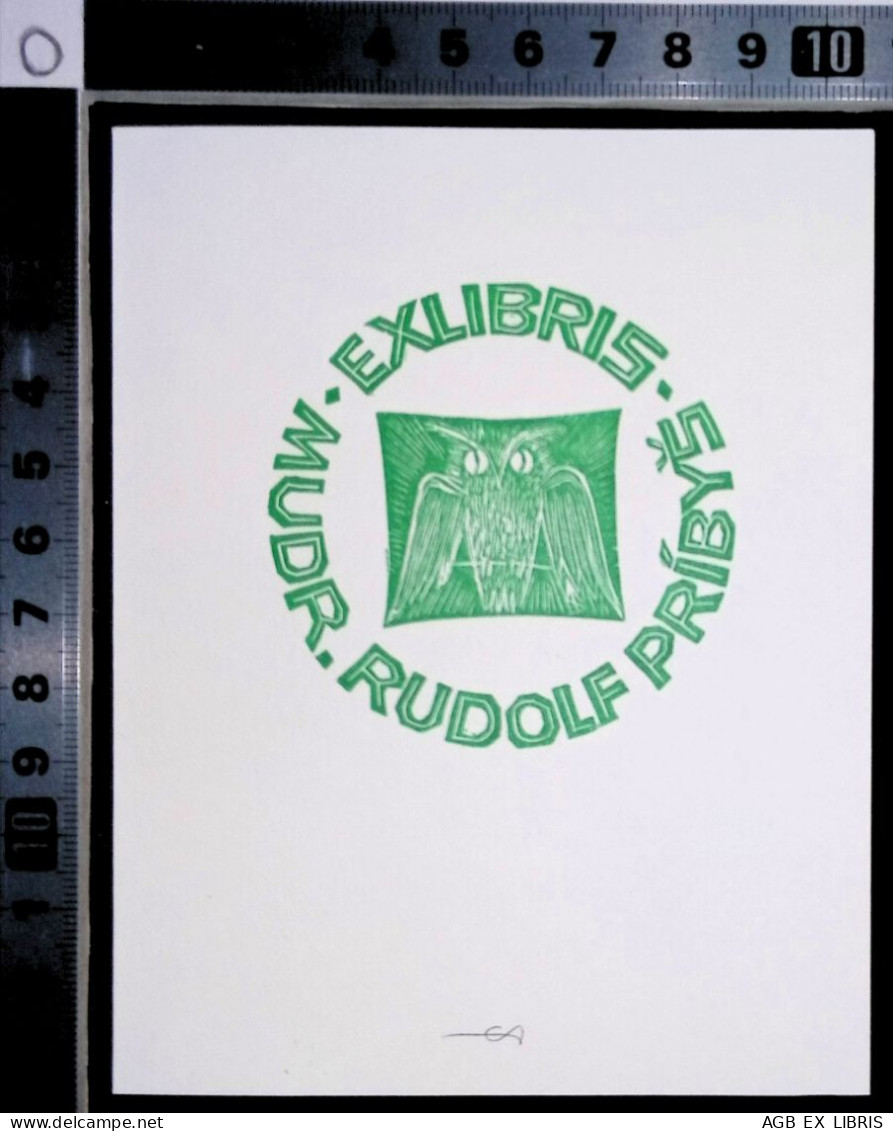 EX LIBRIS ERICH AULITZKY Per MUDR. RUDOLF PRIBYS L27bis-F02 EXLIBRIS Opus 51 VERDE - Bookplates
